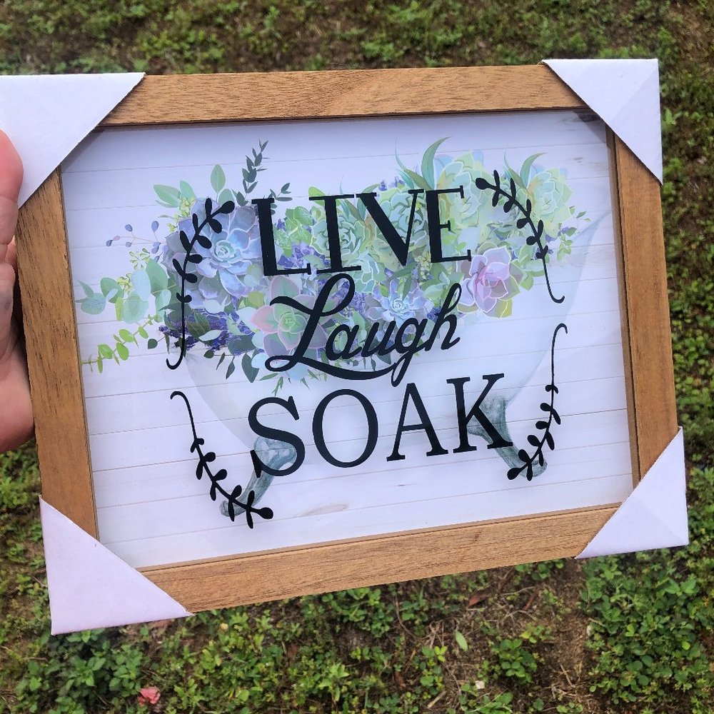 Bathroom Tub Floral Home Decor - Live Laugh Soak